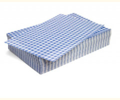 Duplex Blue Gingham Wrapping Sheets 10" x 15" (100 pack)